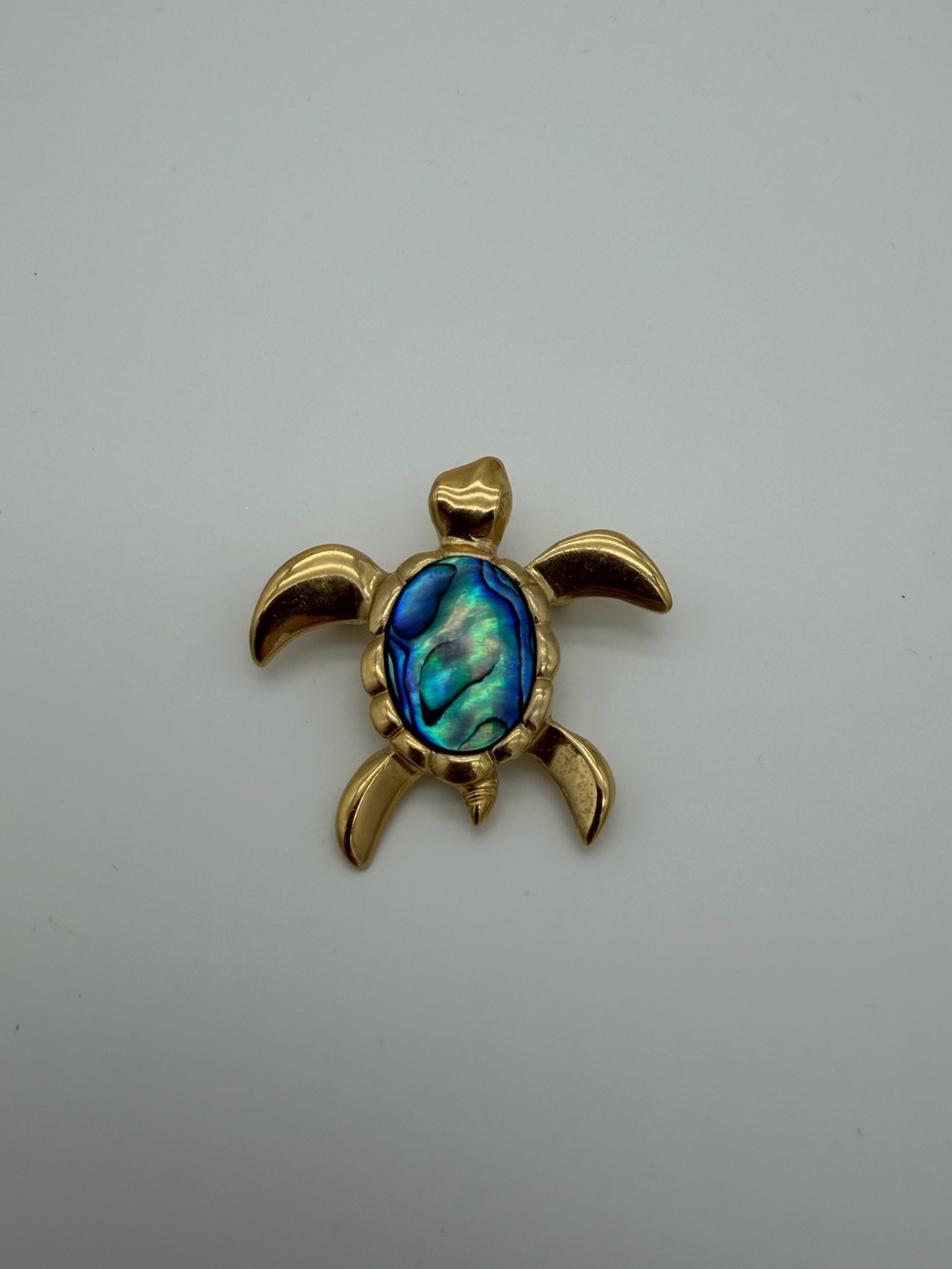Turtle Pin with Abalone Shell Center